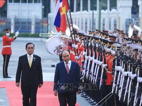 Ceremonia oficial de bienvenida al presidente vietnamita Nguyen Xuan Phuc. (Fotografía: VNA)
