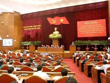 El secretario general del Partido Comunista de Vietnam, Nguyen Phu Trong, preside la reunión. (Fotografía: VNA)