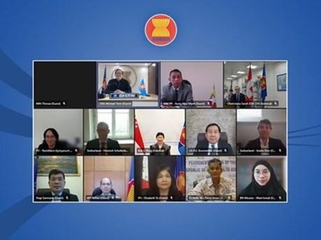 Participantes en la reunión. (Fotografía: https://asean.org/)