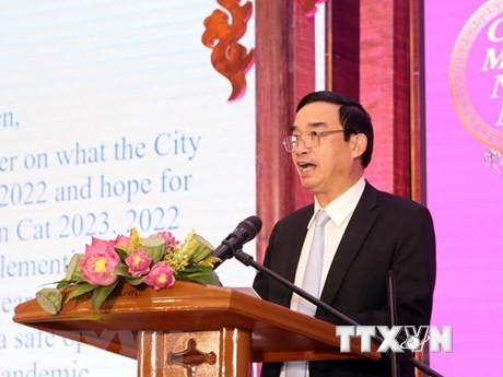 El presidente del Comité Popular de Da Nang, Le Trung Chinh, en el encuentro. (Fotografía: VNA)