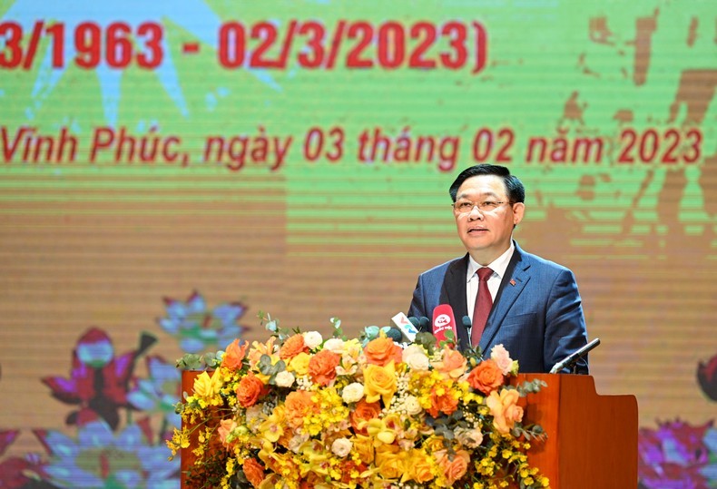 El presidente de la Asamblea Nacional de Vietnam, Vuong Dinh Hue, en la conmemoración. (Fotografía: Nhan Dan)