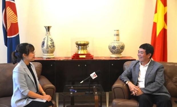 Embajador Nguyen Hai Bang en una entrevista con VNA. (Fotografía: VNA)