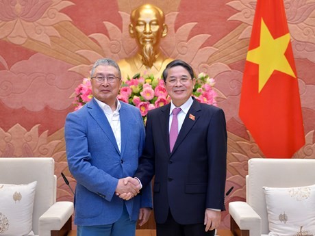 Nguyen Duc Hai (derecha), vicepresidente de la Asamblea Nacional de Vietnam, y Lee Shin-jae, titular de la Asociación de Amistad Corea del Sur-Vietnam (Fotografía: quochoi.vn)