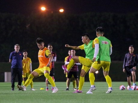 Selección futbolista de Vietnam en entrenamiento. (Fotografía: VFF)