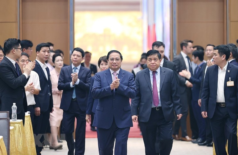 El primer ministro vietnamita, Pham Minh Chinh, participó en la reunión (Fuente: VNA)