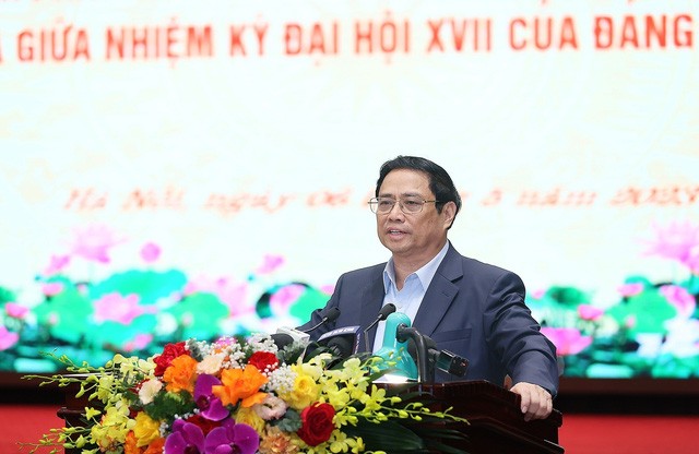 El primer ministro de Vietnam, Pham Minh Chinh, en la cita. (Fotografía: VNA)