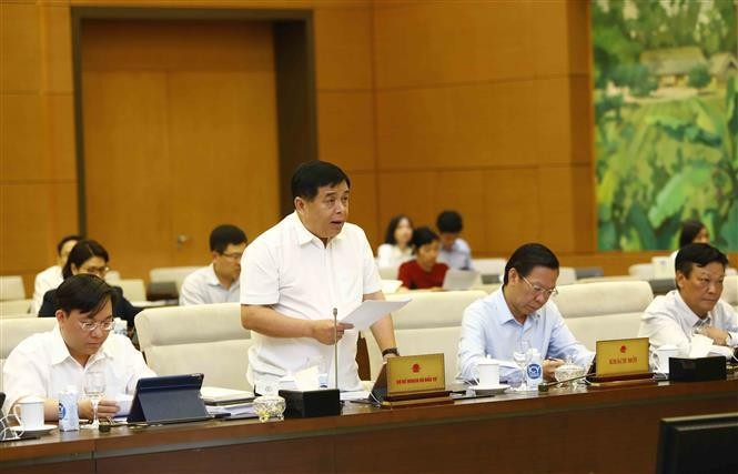 El Ministro de Planificación e Inversión, Nguyen Chi Dung, en la reunión. (Fotografía: VNA)