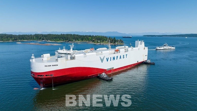 El buque Silver Queen Panama lleva los automóviles de VinFast. (Fotografía: BNEWS)