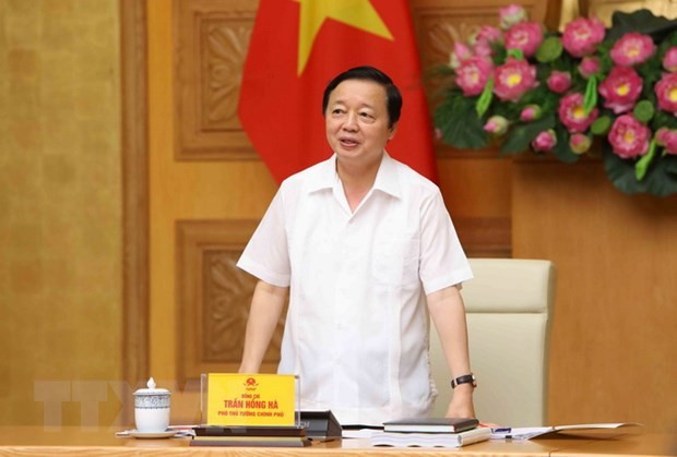 El viceprimer ministro de Vietnam Tran Hong Ha interviene en la cita. (Fotografía: VNA)