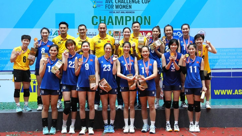 La selección de voleibol femenino de Vietnam.