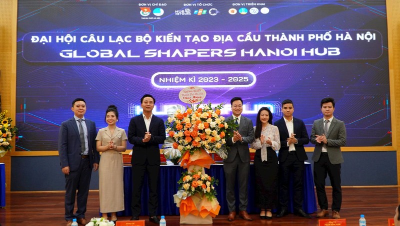 Representantes de la filial de la Unión de Jóvenes Comunistas Ho Chi Minh en Hanoi en el Congreso. (Fotografía: hanoimoi.com.vn)