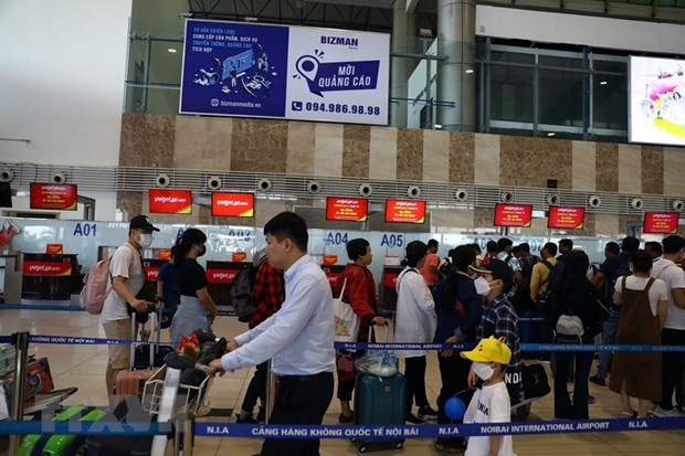 En el aeropuerto internacional Noi Bai, Hanói. (Fotografía: VNA)