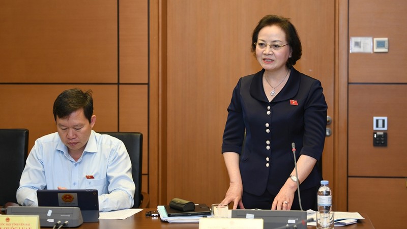 La ministra del Interior, Pham Thi Thanh Tra, habla en el evento. (Fotografía: VNA)