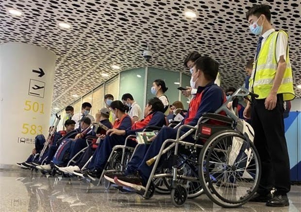 El equipo vietnamita a los Juegos Paralímpicos de Asia 2023 en Hangzhou, China. (Fotografía: VNA)