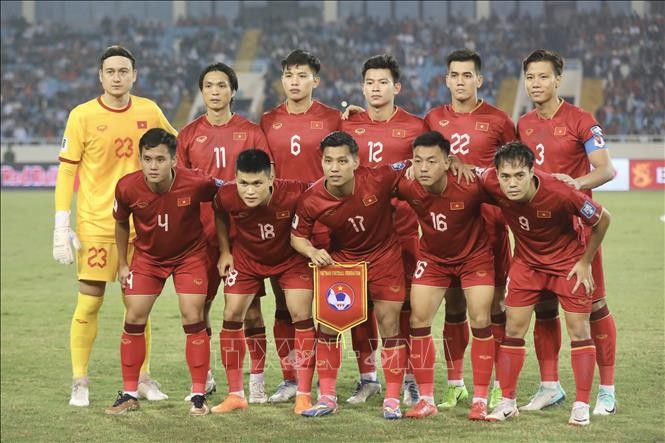 :La selección masculina de fútbol de Vietnam. (Fotografía: VNA)
