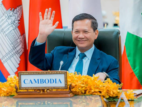 El primer ministro de Camboya, Hun Manet, en la IV Cumbre de Cooperación Mekong-Lancang. (Fotografía: Kampuchea Thmey)