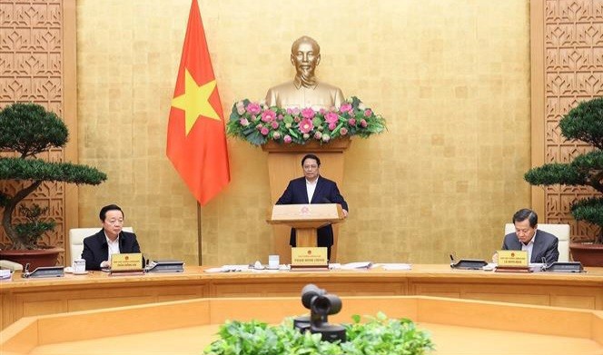 El primer ministro de Vietnam, Pham Minh Chinh, en el evento. (Fotografía: VNA)