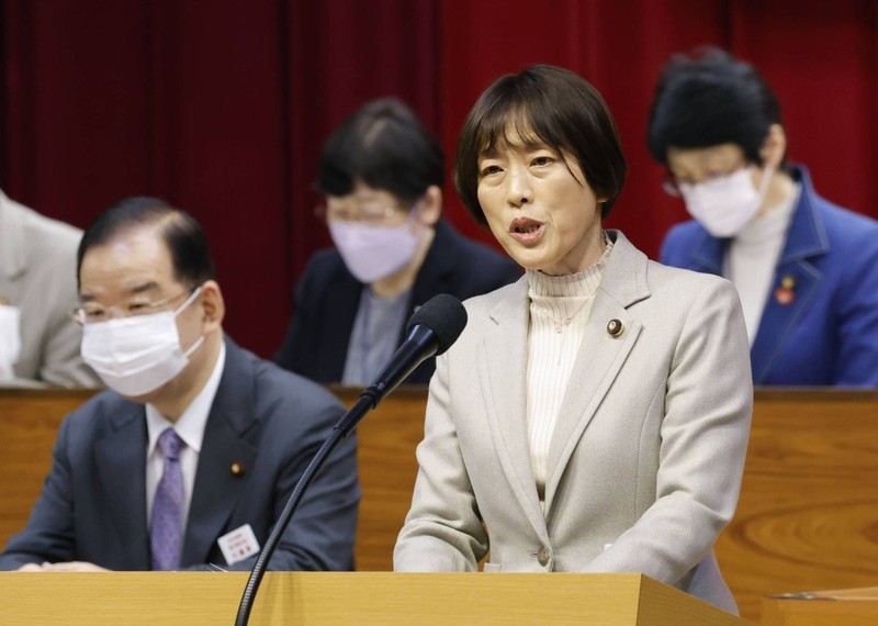 Tamura Tomoko, presidenta del Presidium del Comité Central del Partido Comunista Japonés. (Fotografía: Kyodo/The Japan Times)