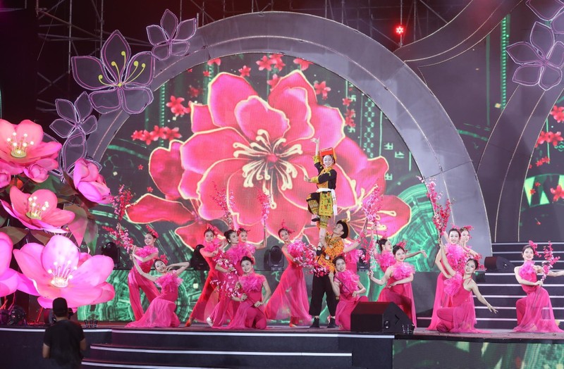Una actuación en la ceremonia inaugural del Festival de la flor de durazno de Lang Son. (Fotografía: VNA)