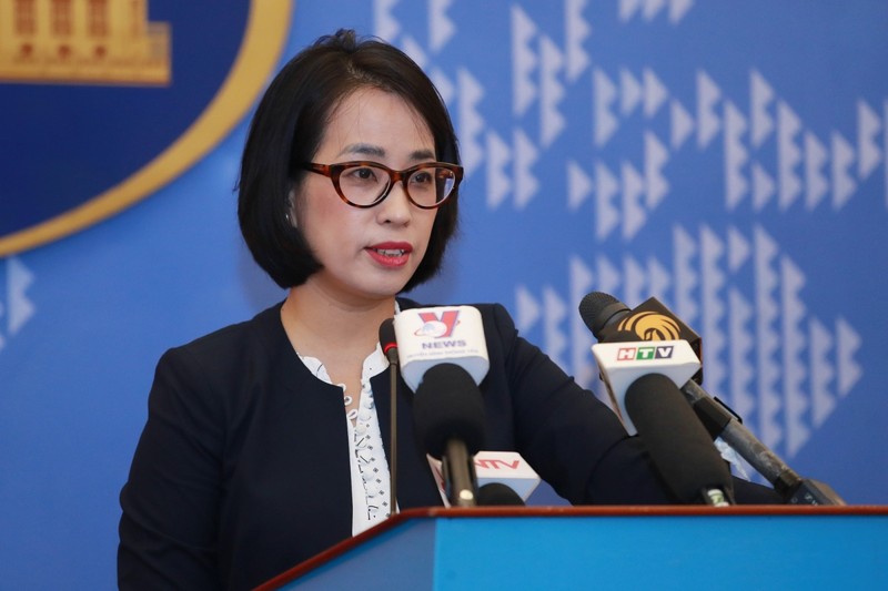 La portavoz del Ministerio de Relaciones Exteriores de Vietnam, Pham Thu Hang. (Fotografía: VNA)