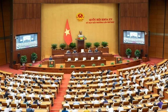 En la séptima sesión extraordinaria del Parlamento de Vietnam. (Fotografía: VNA) 