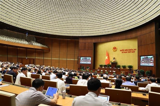 En el séptimo periodo de sesiones de la Asamblea Nacional de Vietnam de la XV legislatura. (Fotografía: VNA)
