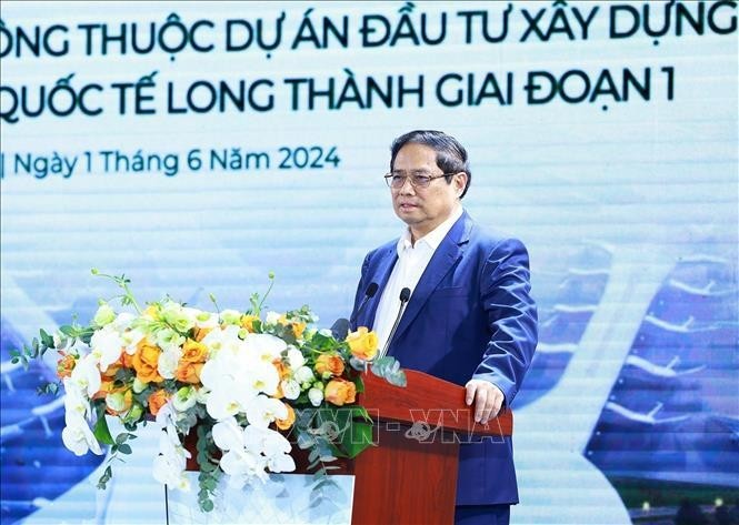 El primer ministro de Vietnam, Pham Minh Chinh, en la ceremonia. (Fotografía: VNA)