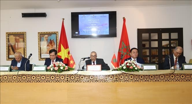 En el seminario sobre el Presidente Ho Chi Minh y el movimiento de liberación nacional en África y las relaciones Vietnam-Marruecos. (Fotografía: VNA)