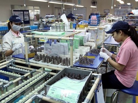 Fabricación de componentes mecánicos en compañía Misumi Vietnam en la zona procesadora Linh Trung, Thu Duc, Ciudad Ho Chi Minh (Fotografía: VNA)