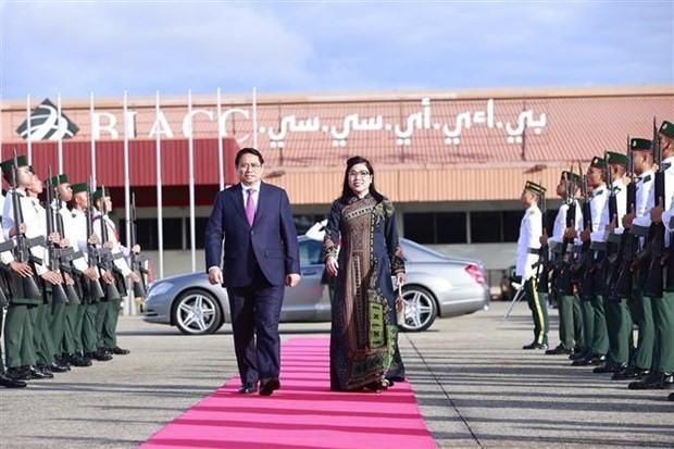 La gira del primer ministro Pham MInh Chinh por SIngapur y Brunei alcanza resultados prácticos. (Fotografía: VNA)