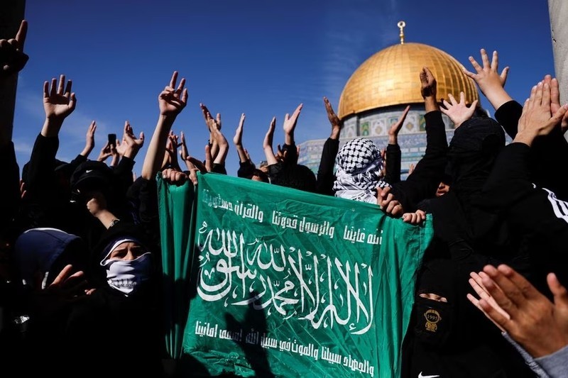 Los palestinos protestan contra la actividad reciente en la Franja de Gaza, 27 de enero de 2023. (Fotografía: REUTERS)