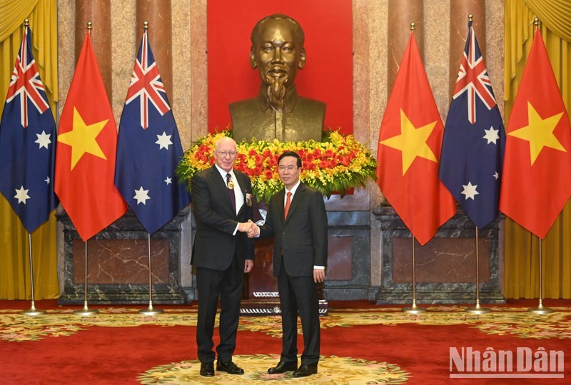 El presidente de Vietnam, Vo Van Thuong, y el gobernador general de Australia, David Hurley (Foto: Nhan Dan)