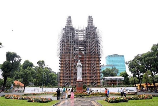 Catedral de Notre Dame de Saigon se encuentra en proceso de restauración (Foto:VNA)