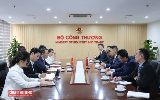 Participantes en la sesión de trabajo (Foto: congthuong.vn)