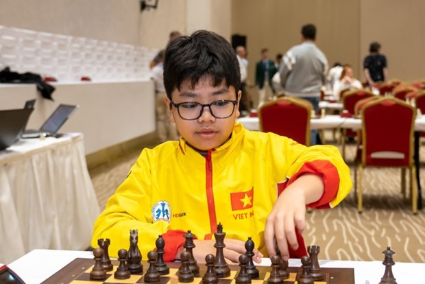Dau Khuong Duy, campeon en la modalidad masculina sub-12 de ajedrez rápido (Foto: VNA)