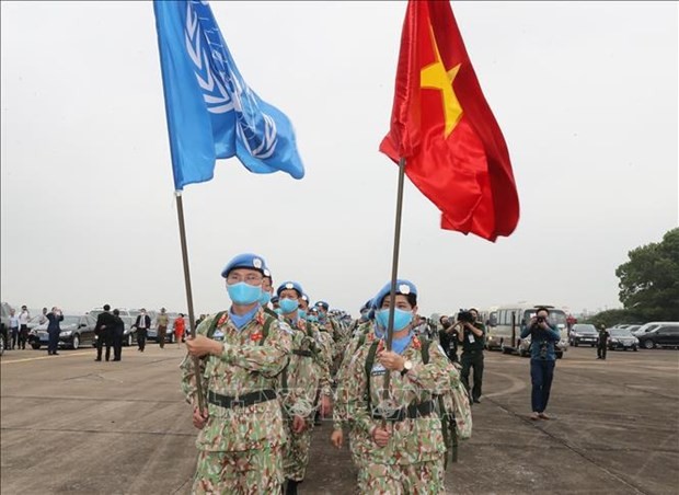 Oficiales vietnamitas participantes en las actividades del mantenimiento de la paz de las Naciones Unidas (Foto:VNA)