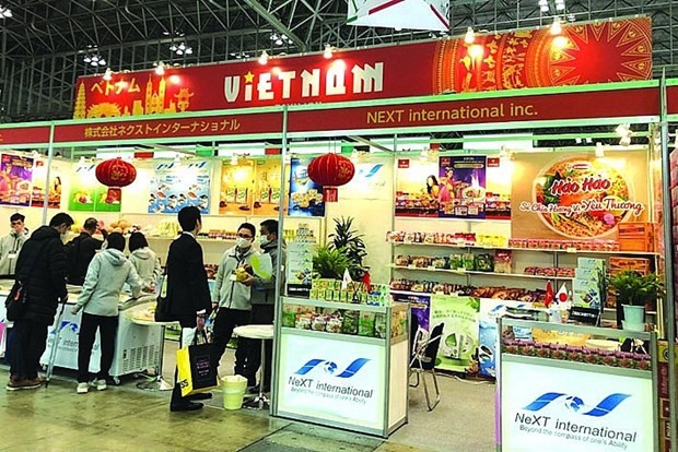 Pabellón vietnamita en la Exposición Internacional de Alimentos y Bebidas FOODEX de Japón 2022. Foto: Ministerio de Industria y Comercio