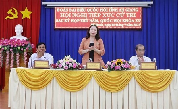La vicepresidenta de Vietnam, Vo Thi Anh Xuan (Foto: VNA)