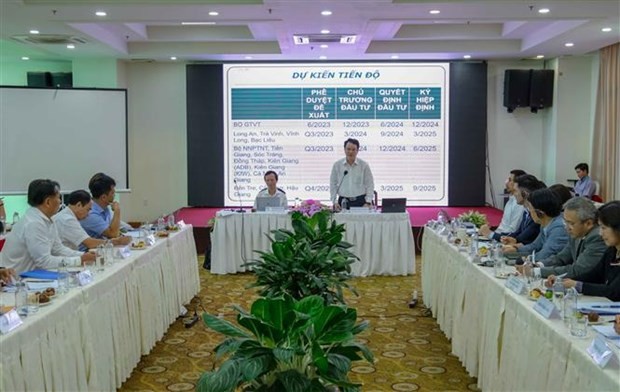 La reunión sobre los proyectos de adaptación al cambio climático en el Delta del Mekong (Foto: VNA)