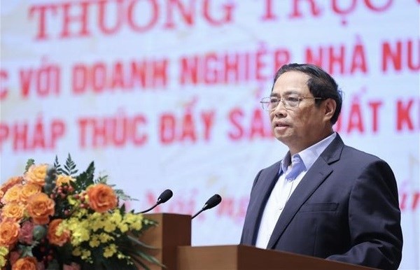 El primer ministro de Vietnam, Pham Minh Chinh en la reunión (Foto: VNA)