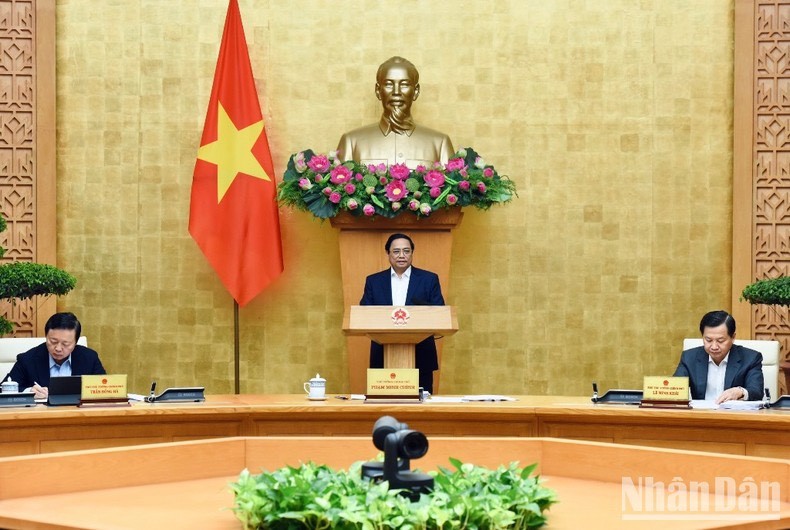 El premier Pham Minh Chinh en la reunión (Fuente: VNA)