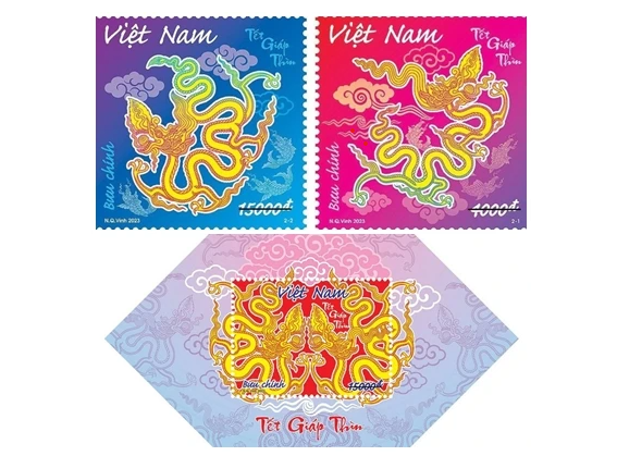 Lanzan sellos por año del dragón para promover patrimonio mundial de Vietnam (Foto: La Corporación de Correo de Vietnam)
