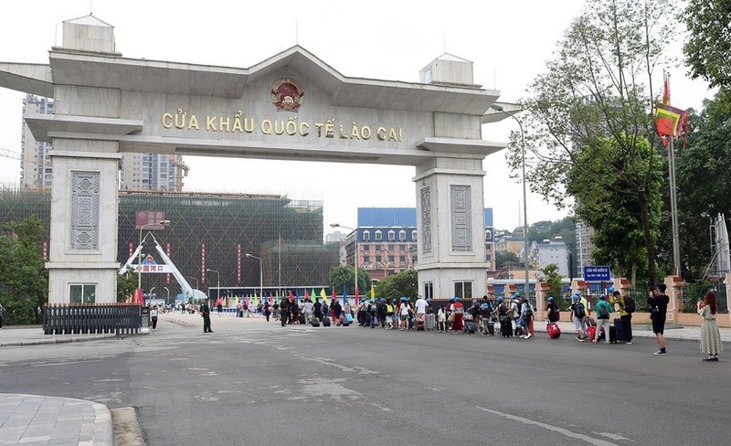 En la puerta fronteriza internacional de Lao Cai (Foto: VNA)