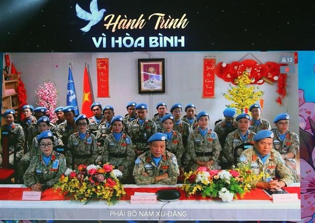 Oficiales y soldados de Vietnam en Sudán del Sur participaron en el programa (Foto:VNA)