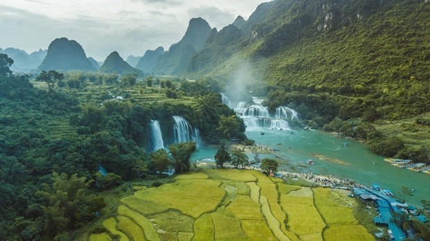 La cascada Ban Gioc forma parte del geoparque mundial de la Unesco Non Nuoc Cao Bang. (Foto: VNA)