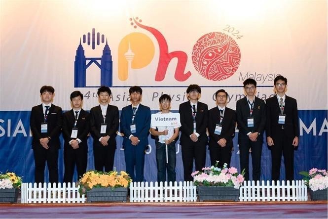 Estudiantes vietnamitas ganan medallas en Olimpiada Asiática de Física. (Foto: VNA)
