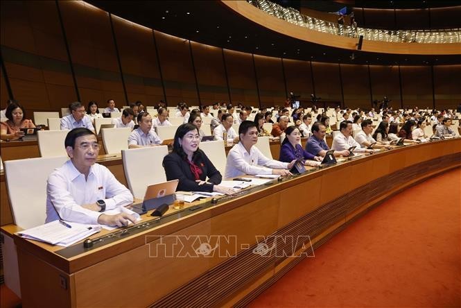 Diputados de la Asamblea Nacional votan la Ley de Industria de Defensa, Seguridad y Movilización Industrial (Foto: VNA)