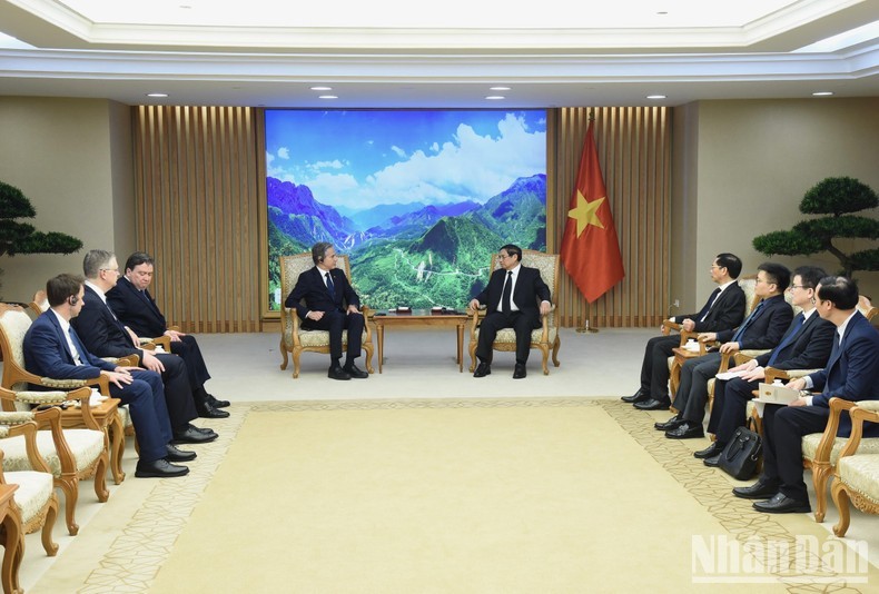 [Foto] Premier vietnamita recibe a secretario de Estado estadounidense