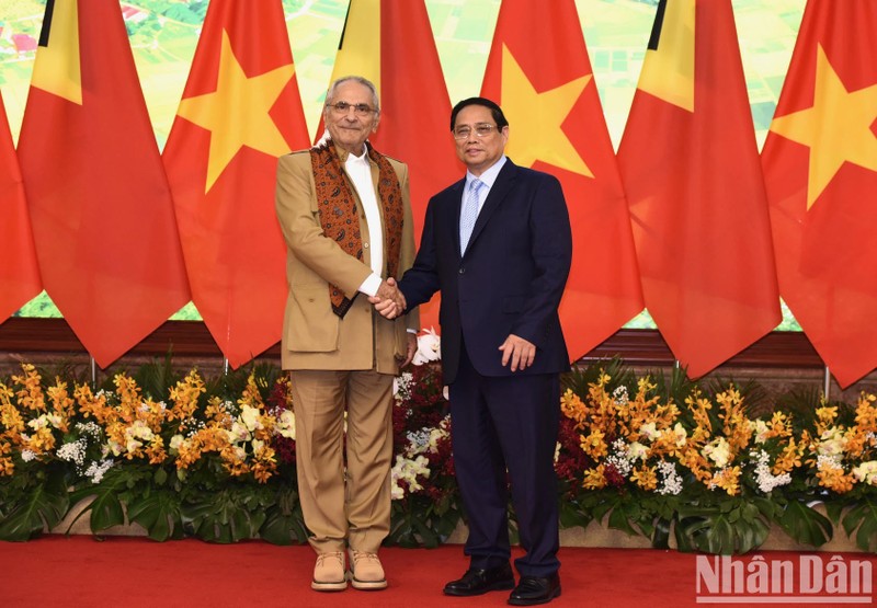 El primer ministro de Vietnam, Pham Minh Chinh, recibió al presidente de Timor Leste, José Ramos-Horta. (Foto: Nhan Dan)