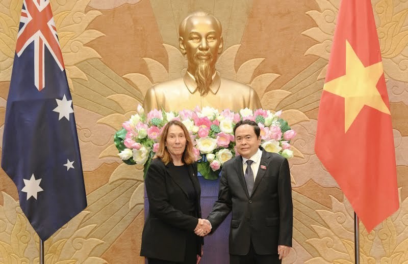 El presidente de la Asamblea Nacional de Vietnam, Tran Thanh Man, y la presidenta del Senado de Australia, Sue Lines. (Foto: VNA)